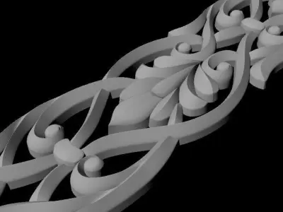 Central decor ornament for furniture 3D model 231