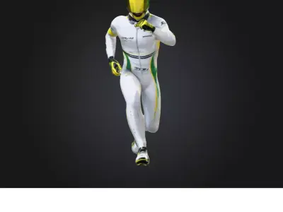 High Performance Futuristic Racing Athlete  Dynamic 3D Character 3D model