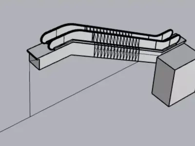 escalator 3D model buy