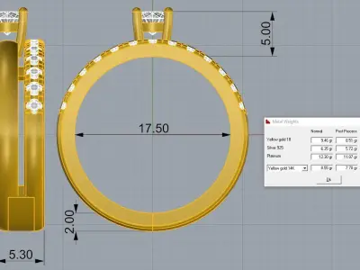 Jewelry  Gold ring  3D print model
