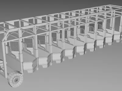 Horse Racing Track Starting Game Ready 3D model