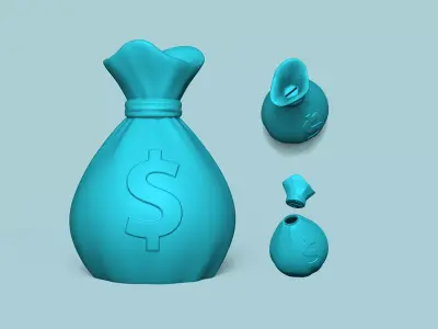 Money Bag - Piggy Bank - PiggyBank Coin Sack STL 3D print model