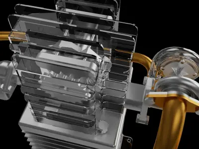 Engine assembly 3D print model