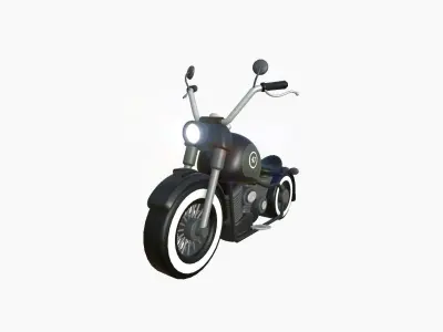 Motorcycle Cartoon A09 Black - Custom Vehicle Design Low-poly 3D model
