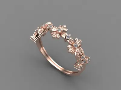 Women Ring Diamond Stone STL 3DM Lightweight Printable 3D print model order