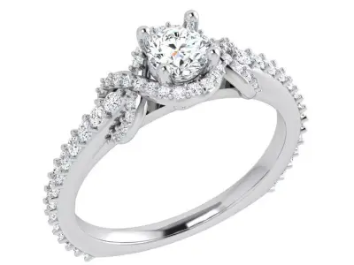 Round Twisted Diamond Euro Shnk Ring 3859 3D print model