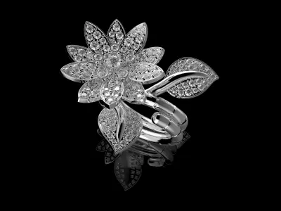 Lotus Ring 3D print model