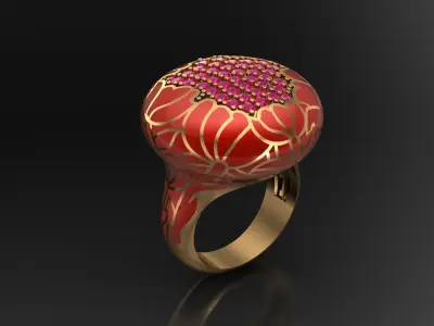 Luxury Woman Ring 3D Print Model    3D print model