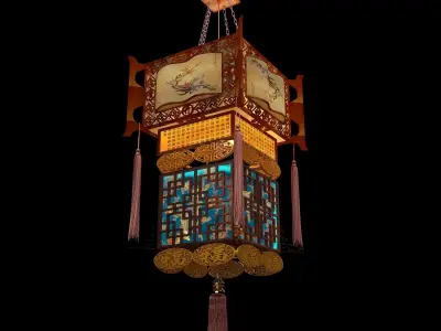 Chinese palace lantern  3D model 2