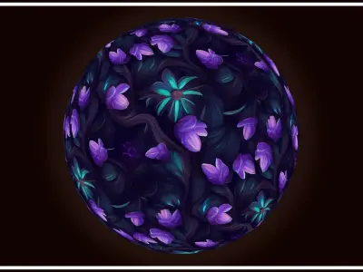 Dark Forest Flowers -- 20 TEXTURES -- Hand-painted ---PACK 3--- Texture