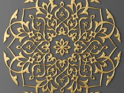 Rosette Round Molding  3D 1  3D model