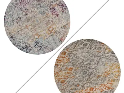 Round Rug Set 256 3D model