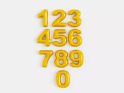 Balloons Alphabet and Numbers 3D model