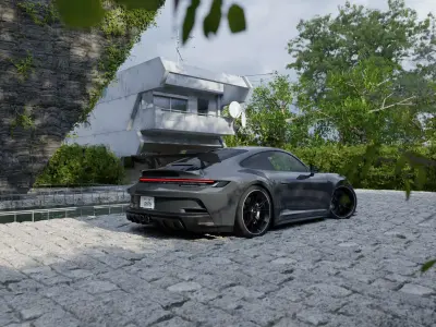 Automotive Render Scene 3D Blender File Textured 3D model get