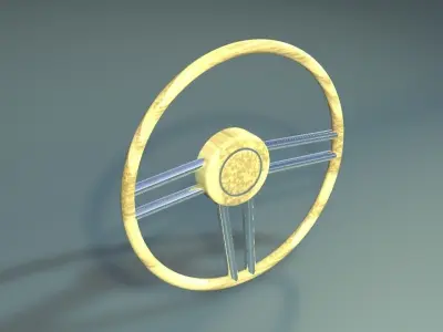Classic Steering Wheel 3D Model 3D model