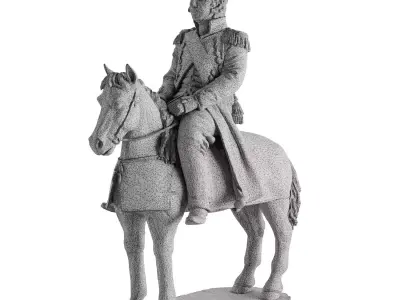 napoleon on horse statue 3D model