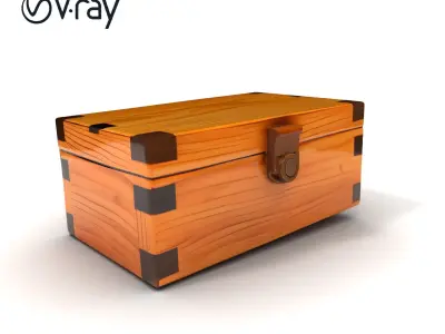 Wooden Treasure Box Model Pack Low-poly 3D model