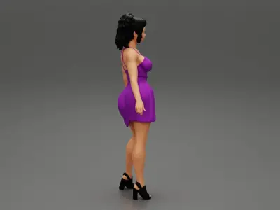 Beautiful Woman Wearing Dress And High Heels 3D print model