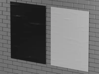 Posters on Wall 3D model