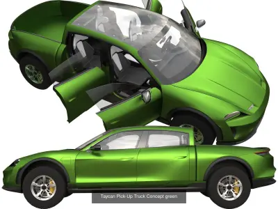 Taycan Pick-Up Truck Concept 3D Model Pack