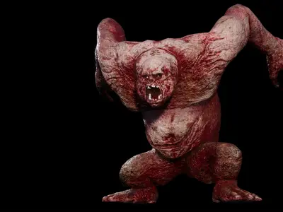 Mummy-zombie fat low-poly game engine ready 3D model Low-poly 3D model