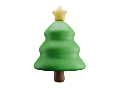 Christmas Tree Icon Low-poly 3D model