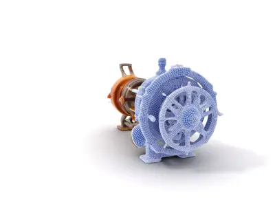 Steampunk Engine Model Pack with Intricate Design Low-poly 3D model