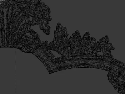 Classic Carved Bed 3D model 03 3D model