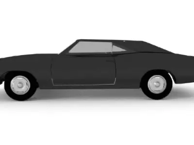 Dodge Charger 1968 Low-poly 3D model