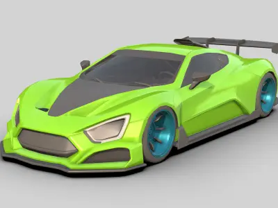 Sport Car 2025  Low-poly 3D model