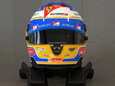 Fernando Alonso 2014 style Racing helmet 3D model