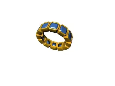 Eternity Emerald Band Ring 3D print model