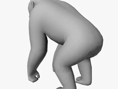Low Poly Chimpanzee gorilla Low-poly 3D model