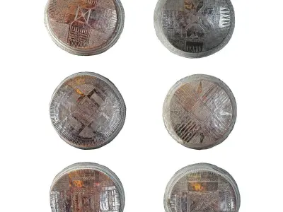 Vintage Ethiopian Split Bowls 3D model