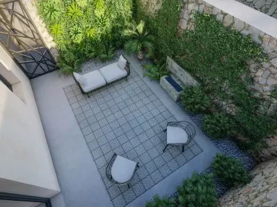 landscape water pool contours summer house sketchup lumion file 3D model