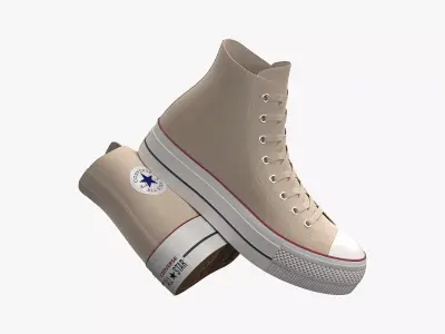 Chuck Taylor All Star Lift Platform High Top Cream 3D model