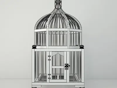 Wooden Decorative Cage by ZARA HOME 3D model