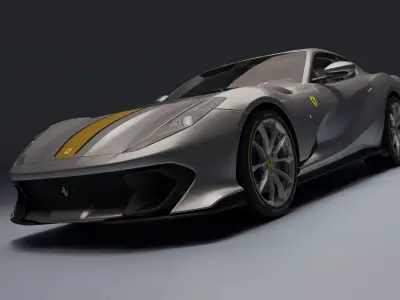 Ferrari 812 Competizione Low-poly 3D model