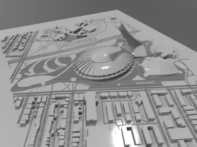 Montreal Olympic Stadium 3D model