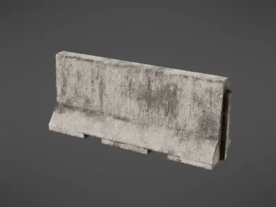 Concrete barrier Low-poly 3D model