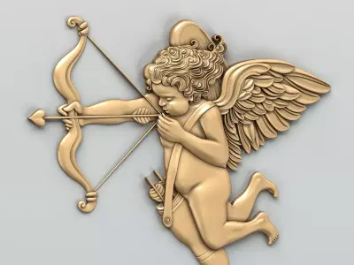Carved decor central 026 Cupid 3D model