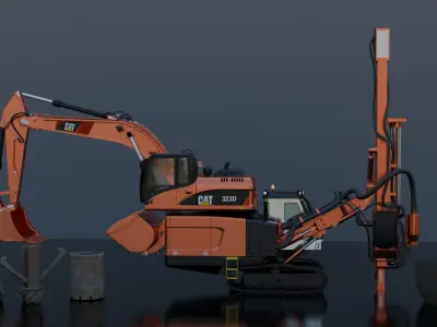 Surface Top Hammer Drill 3D model