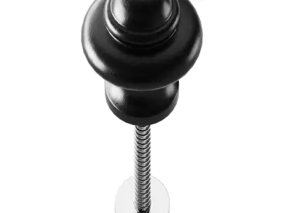 Wrought Iron Cabinet Knob Black Round 3D model