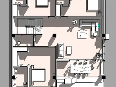 Modern Duplex Villa - 370 SQM- Full Package 3D model