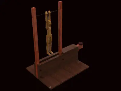 Maromero wooden stand with person Free 3D model