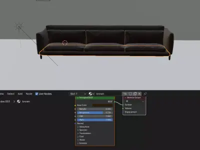 Couch 3D Model Free low-poly 3D model