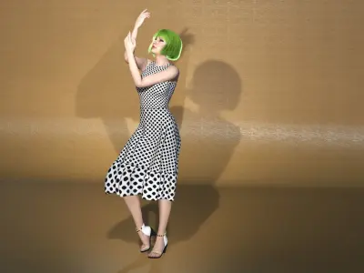 Real-time 3D Girl Character - Short Hair Girl 3D model