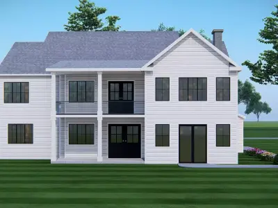 3D Model of Classic American House Exterior 3D model