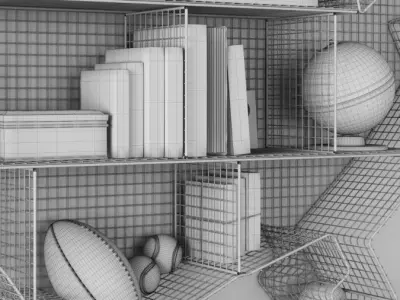 RH SHELF USA MAP ZINC 3D model