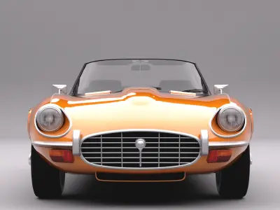 Jaguar E Type V12 Coupe Low-poly 3D model